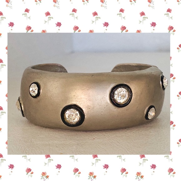 🌟Vintage Kenneth Jay Lane Hinged Rhinestone Bracelet - Picture 3 of 7